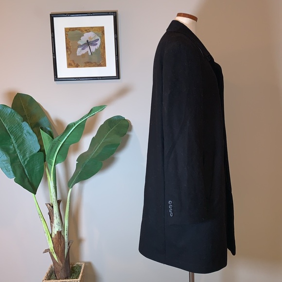 Hart Schaffner Marx Male Pilot Wool Blend Trenchcoat Overcoat, Black, Size 42L - Picture 5 of 16